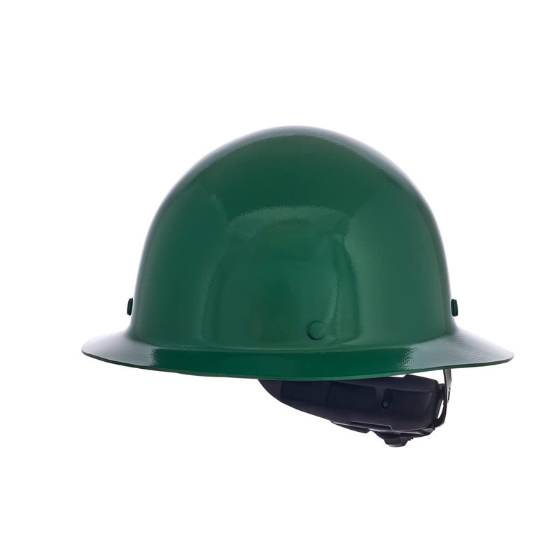 MSA 475411 Skullgard Full-Brim Hard Hat with Fas-Trac III Ratchet Suspension, Non-slotted Hat, Made of Phenolic Resin, Radiant Heat Loads up to 350F - Standard Size in Green - Image 3